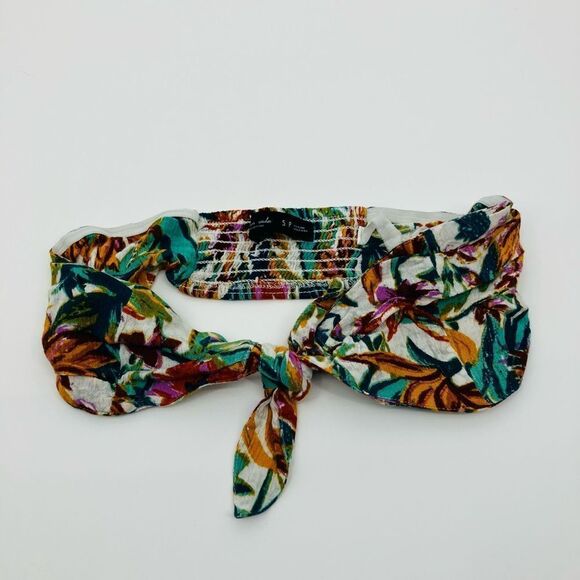 Urban outfitters | tropical botanical front tie top | size small - Picture 1 of 5